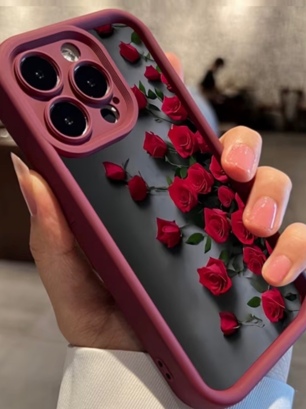 Burgundy Red Rose Phone Case